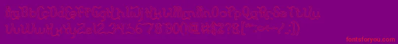 Flattered Hollow Font – Red Fonts on Purple Background