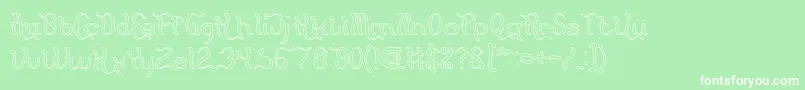 Flattered Hollow Font – White Fonts on Green Background