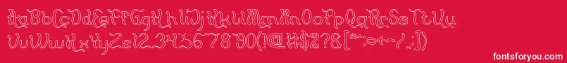 Flattered Hollow Font – White Fonts on Red Background