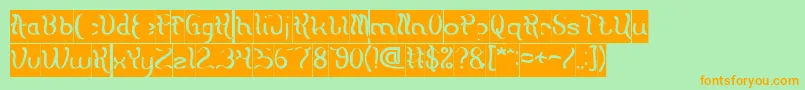 Flattered Inverse Font – Orange Fonts on Green Background