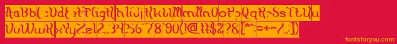Flattered Inverse Font – Orange Fonts on Red Background