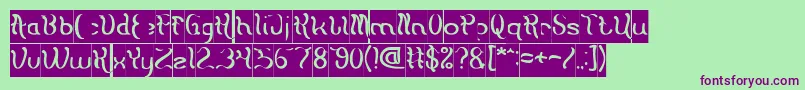 Flattered Inverse Font – Purple Fonts on Green Background