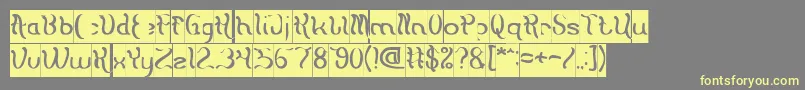 フォントFlattered Inverse – 黄色のフォント、灰色の背景