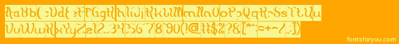 Шрифт Flattered Inverse – жёлтые шрифты на оранжевом фоне