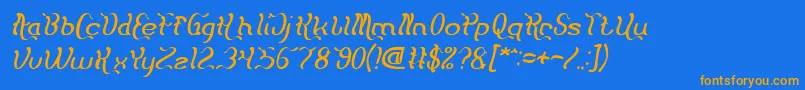 fuente Flattered Italic – Fuentes Naranjas Sobre Fondo Azul