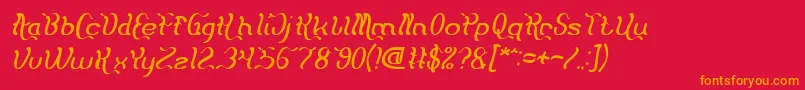 fuente Flattered Italic – Fuentes Naranjas Sobre Fondo Rojo