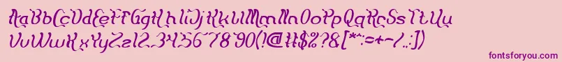 Flattered Italic Font – Purple Fonts on Pink Background
