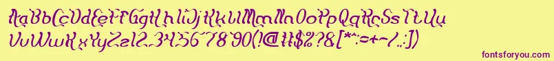 Flattered Italic Font – Purple Fonts on Yellow Background