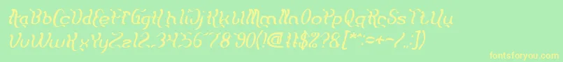 Flattered Italic Font – Yellow Fonts on Green Background