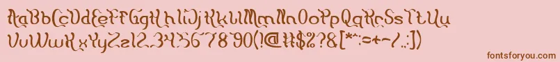 Flattered Font – Brown Fonts on Pink Background
