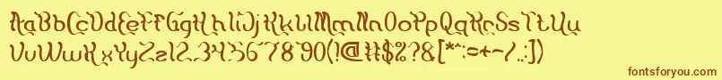 Flattered Font – Brown Fonts on Yellow Background