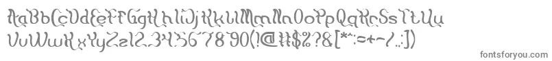 Flattered-fontti – harmaat kirjasimet valkoisella taustalla