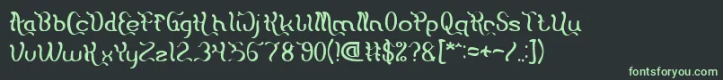 Flattered Font – Green Fonts on Black Background