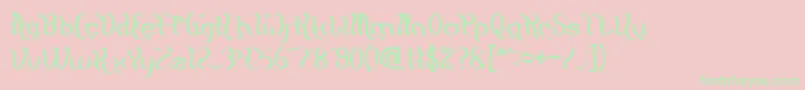 Flattered Font – Green Fonts on Pink Background