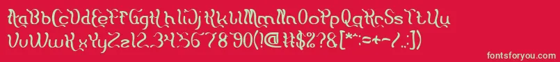 Flattered Font – Green Fonts on Red Background