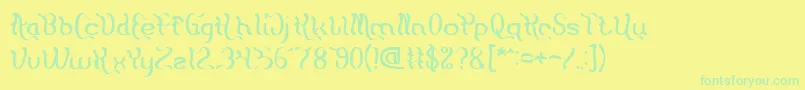 Flattered Font – Green Fonts on Yellow Background