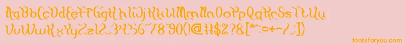 Flattered Font – Orange Fonts on Pink Background