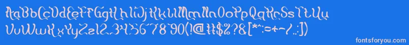 Flattered Font – Pink Fonts on Blue Background