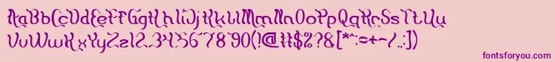 Flattered Font – Purple Fonts on Pink Background
