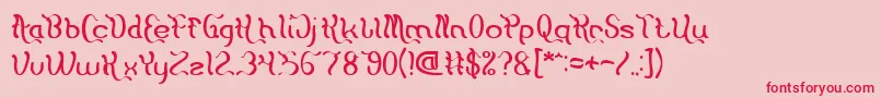 Flattered Font – Red Fonts on Pink Background