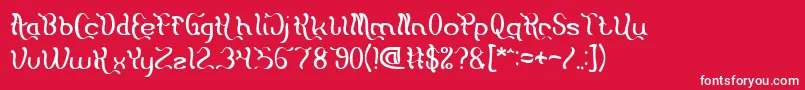 Flattered Font – White Fonts on Red Background