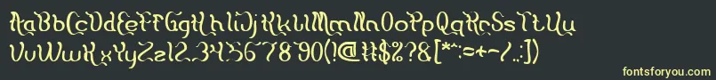 Flattered Font – Yellow Fonts on Black Background