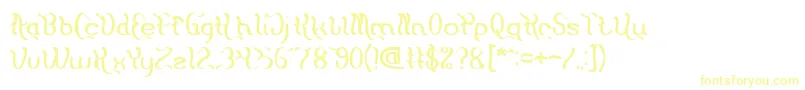 Flattered Font – Yellow Fonts on White Background