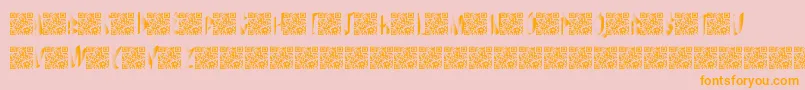 flaunts-Schriftart – Orangefarbene Schriften auf rosa Hintergrund