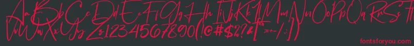 Flavellya Font – Red Fonts on Black Background