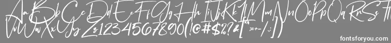 Flavellya Font – White Fonts on Gray Background