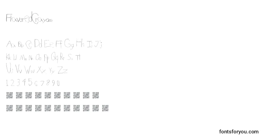 Schriftart FlavoredCrayons – Alphabet, Zahlen, spezielle Symbole