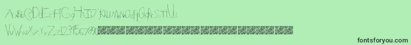FlavoredCrayons Font – Black Fonts on Green Background