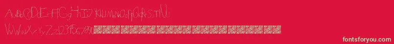 フォントFlavoredCrayons – 赤い背景に緑の文字