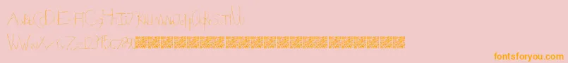 FlavoredCrayons Font – Orange Fonts on Pink Background