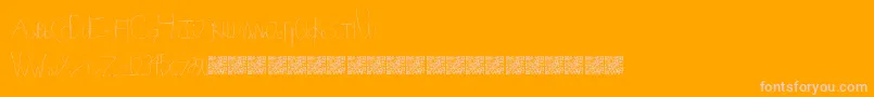 FlavoredCrayons-Schriftart – Rosa Schriften auf orangefarbenem Hintergrund
