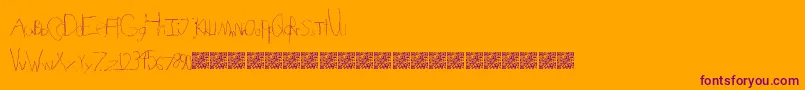 FlavoredCrayons Font – Purple Fonts on Orange Background