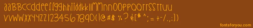 Flawless Font – Orange Fonts on Brown Background