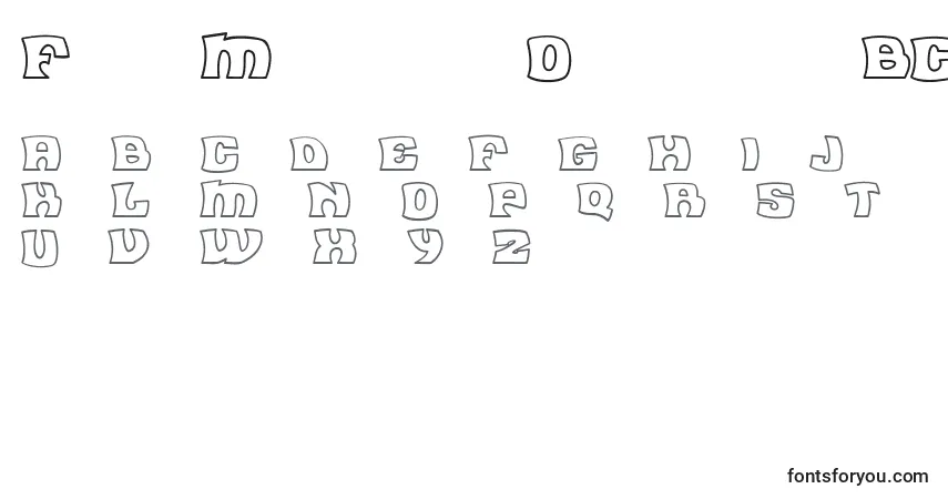 Шрифт Flea Market   Outline   BC – алфавит, цифры, специальные символы