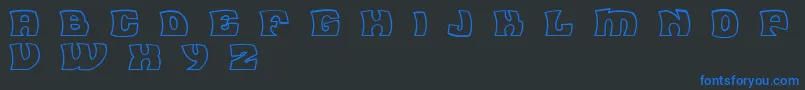 フォントFlea Market   Outline   BC – 黒い背景に青い文字