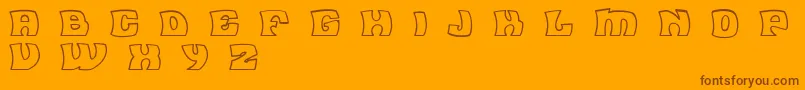Fonte Flea Market   Outline   BC – fontes marrons em um fundo laranja