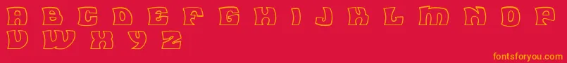 Шрифт Flea Market   Outline   BC – оранжевые шрифты на красном фоне