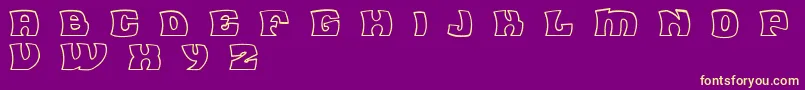 Czcionka Flea Market   Outline   BC – żółte czcionki na fioletowym tle