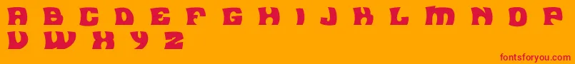 Flea Market   Plain   BC-Schriftart – Rote Schriften auf orangefarbenem Hintergrund