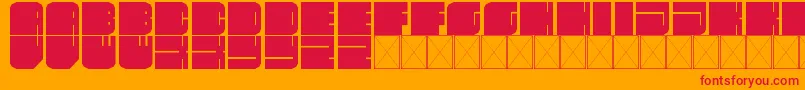 fleshy pad Font – Red Fonts on Orange Background