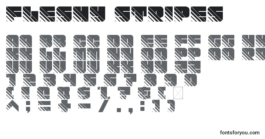 Czcionka Fleshy stripes – alfabet, cyfry, specjalne znaki