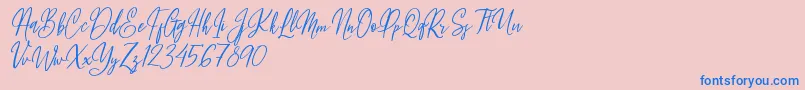 Police Fleur Bleue – polices bleues sur fond rose