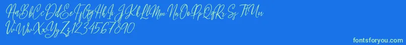 Fleur Bleue Font – Green Fonts on Blue Background