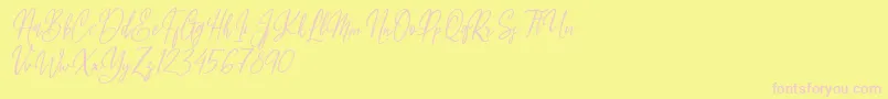 Fleur Bleue Font – Pink Fonts on Yellow Background