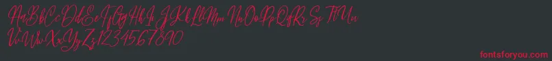Fleur Bleue-Schriftart – Rote Schriften auf schwarzem Hintergrund