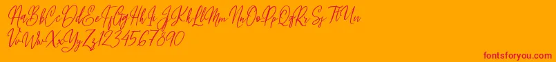 Fleur Bleue Font – Red Fonts on Orange Background